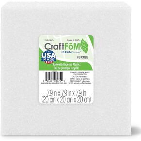 Floracraft Craftfōm Cube 7.9 بوصة × 7.9 بوصة × 7.9 بوصة أبيض