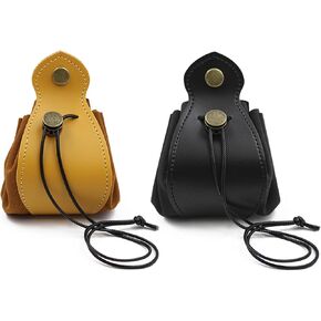 2pcs Dice Bag Yellow Black, Dice Storage, Leather Dice Bag, Dice Tray, Drawstring Bags, Leather Drawstring Pocket, Mini Dice Bags, Jewelry Packing Bags (yellow&black)