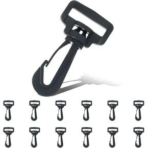 ymkupe 12PCS Plastic Swivel Snap Hook Clips for Purse1 Inch Rotary Rotate Snap Hook Buckle Carabiners Rings Barrel Loop Webbing Strap Luggage Bag