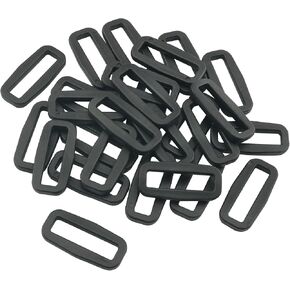 30PCS Plastic Flat Square Buckles 25mm/1 inch I.D. Backpack Webbing Bag Part Buckle Luggage Schoolbag Adjustable Buckle Buckle Rectangular Ring For Camping Bag Strap Belt Buckle Black