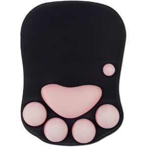 Cat Paw Mousepad ، دعم معصم لوحة الماوس الأحمر ، جلسة بيئة العمل ، جل حصيرة مملوءة بقاعدة مريحة لمطاطية غير مريحة للمكتب (10.7x7.7x1.1inch) (Red Wine)