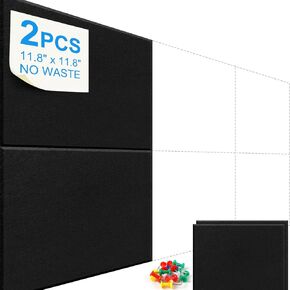 Large Cork Board Alternative,Felt Bulletin Board Tiles, 11.8"x11.8" Pack of 2 Felt Wall Tiles with Safe Removable Adhesive Tabs, Felt Pin Board Wall Tiles for Photos, Pictures, Memos