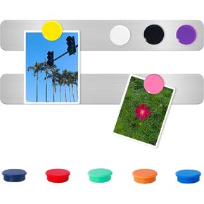 Magnetic Board Frameless Stainless Iron Board Strips Magnetic Strips with Adhesive Backing Magnet Board Magnetic Bulletin Board Bar Memo Board with 10pcs Colorful Magnets for Home Office (4PCS)