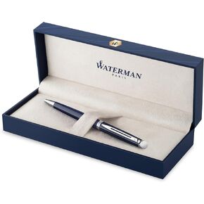 Waterman Hemisphere, Ballpoint Pen, Blue Lacquer with Palladium Trim, Medium Tip, Blue Ink, Gift Box