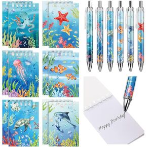 24 PCS Ocean Animals Point Prose and Mini Se Sean Animal Notebooks مجموعة محيطات محيطية يحملون الحفلات تحت الماء مفترحات الحبر الأسود القابلة للسحب للأطفال هدايا عيد ميلاد الصيف in Kuwait