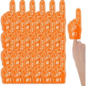 Aster 24 Pcs Mini Foam Fingers, Sport Fan Foam Finger, We're #1 Fan Foam Finger, Sports Themed Birthday Party Supplies Foam Hand Fingers Cheerleader Gifts for Sports Events (Orange)
