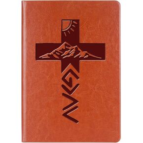 Religious gift Christian leather notebook God is Greater Than The Highs and Lows Believer Catholic Spiritual Gift Christian Special Symbol Cross Motivational Faith (God is Greater Than)