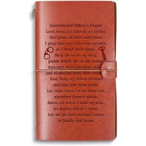 Correctional Officer Gift Christian Leather Journal Correctional Officer Notebook Prayer A6 Refillable Travel Writing Journals Diary Notebook (Correctional Officer PrayerA6)