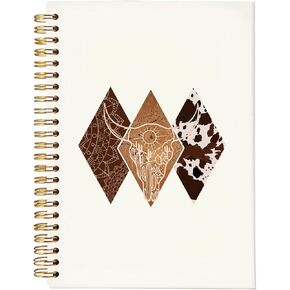Cowgirl Notebook Journals, Western Office Supplies, Western Stuff for Women, Retro Western Cow Cowgirl Gifts, College Ruled Hardcover Spiral Notebook 5.5x8.3