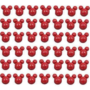 Acrylic Beads, 150 Mouse Head Beads Candy Color Large Hole Pastel Beads Pendants Assorted Plastic Pastel Beads Cute Loose Beads Bulk for Bracelets Jewelry Making DIY Crafts Necklace