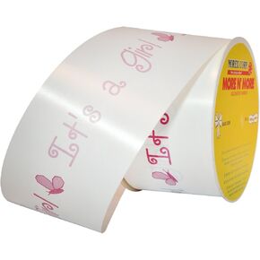 Morex Ribbon Baby Surprise Ribbon: It's a Boy, Polypropylene, 2 3/4 inches by 20 Yards, Light Blue/Boy, Item 90170/20-602