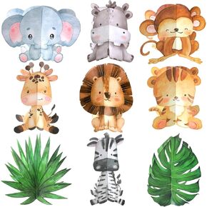 WETTARN 9 PCS Baby Jungle Animals Decoration Safari Baby Shower Centerpieces 3D Jungle Themp Centerpces للأطفال in Kuwait