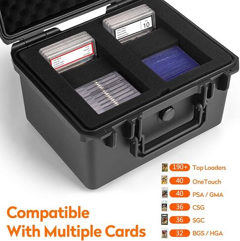 صندوق تخزين البطاقات المتدرج - حالة لوحات بطاقة التداول الرياضية متوافقة مع PSA CSG BGS SGC Magnetic Card Solder & Top Loaders ، مربعات مقاومة للماء - مقصورات علبة مخصصة للبطاقات المخصصة in Kuwait