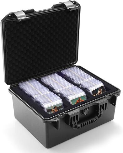 Graded Card Storage Box - Sports Trading Card Slab Case Compatible with PSA CSG BGS SGC Magnetic Card Holder & Top Loaders, Waterproof Boxes - 2 Custom Graded Cards Case Compartments in Kuwait