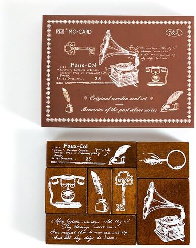 Alideco Vintage Floral Stationery Wooden Stamp DIY Decorative Prints Stamps Set for Journaling Crafts Card Making Painting Teaching (mimihuayuan) in Saudi Arabia