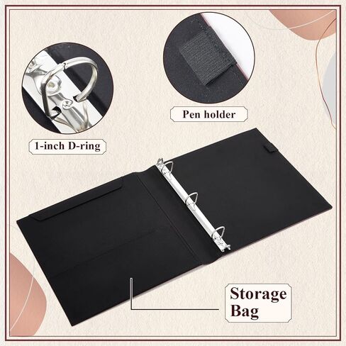 ReliThick قطعتان من غلاف جلدي عتيق مكون من 3 حلقات، غلاف مقاس 1 بوصة، منظم مجلد احترافي، مجلد مخطط، حجم الحروف 8.5 × 11 (أسود) in Kuwait