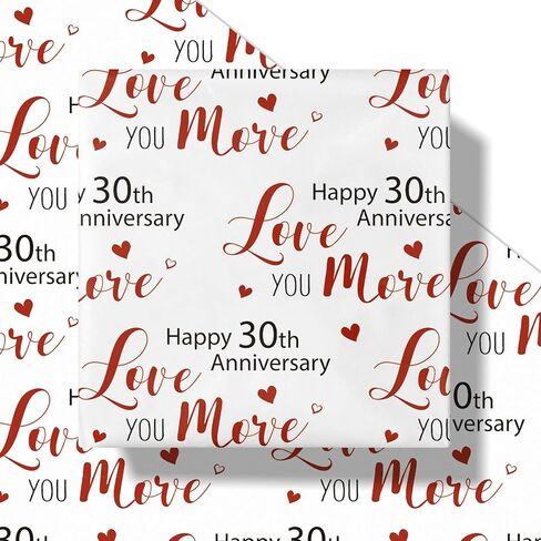 RUSPEPA Wrapping Paper Roll for 1st Anniversary - 17 Inches x 16.4 Feet - Happy 1st Anniversary Love you More Design on Durable Paper for Wedding Anniversary, Valentine's Day and Special Occasions in Kuwait