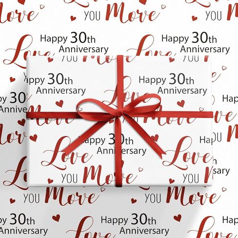 RUSPEPA Wrapping Paper Roll for 1st Anniversary - 17 Inches x 16.4 Feet - Happy 1st Anniversary Love you More Design on Durable Paper for Wedding Anniversary, Valentine's Day and Special Occasions in Kuwait