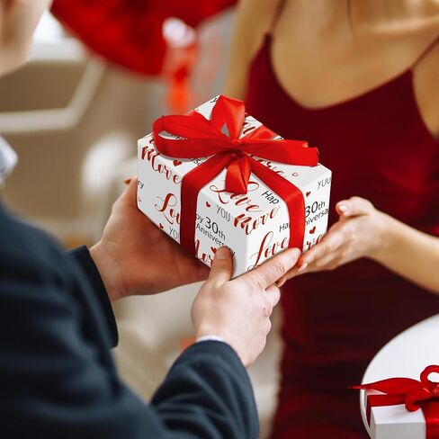 RUSPEPA Wrapping Paper Roll for 1st Anniversary - 17 Inches x 16.4 Feet - Happy 1st Anniversary Love you More Design on Durable Paper for Wedding Anniversary, Valentine's Day and Special Occasions in Kuwait