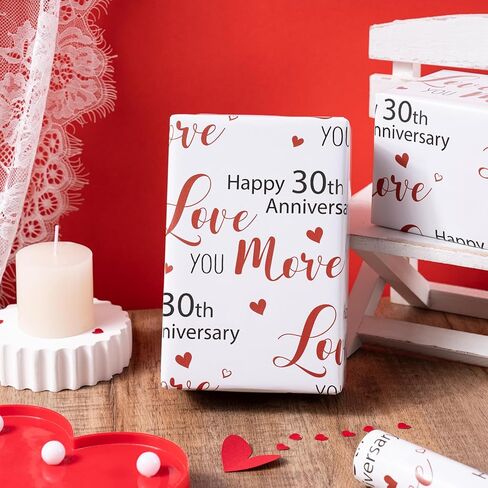 RUSPEPA Wrapping Paper Roll for 1st Anniversary - 17 Inches x 16.4 Feet - Happy 1st Anniversary Love you More Design on Durable Paper for Wedding Anniversary, Valentine's Day and Special Occasions in Kuwait