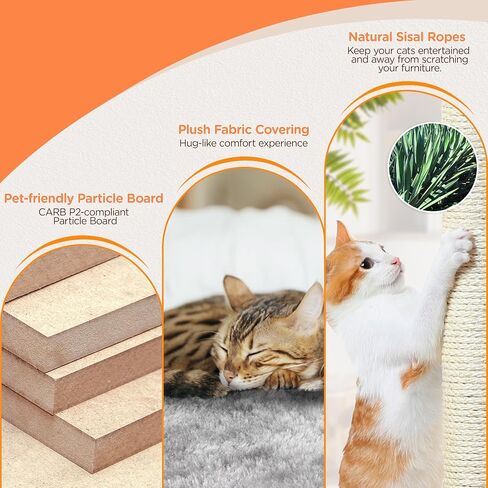 Yaheetech 57in Tall Cat Tree, Multi-Level Cat Tower W/Extended Platform, Padded Perch, Scratching Posts, Ball, for Indoor Large Cat Kitty as Pet Play House Activity Center in Kuwait
