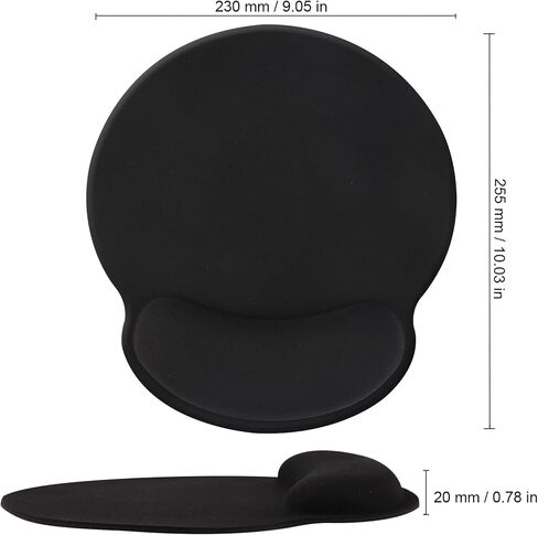 Wrist Rest Mouse Pad,Hosimoln Comfortable Memory Foam Mouse Pad with Wrist Support,Anti-Slip Rubber Mouse Wrist Support Pad for Working Gaming-25x23 black012 in Saudi Arabia