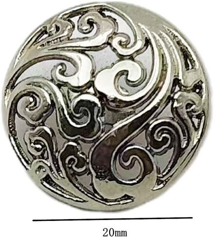 30PC Metal Buttons Antique Silver with Metal Shank Round Antique Flower Buttons DIY Sewing Buttons 20mm in Saudi Arabia