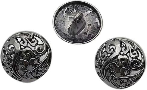 30PC Metal Buttons Antique Silver with Metal Shank Round Antique Flower Buttons DIY Sewing Buttons 20mm in Saudi Arabia