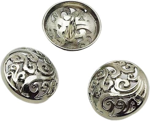 30PC Metal Buttons Antique Silver with Metal Shank Round Antique Flower Buttons DIY Sewing Buttons 20mm in Saudi Arabia
