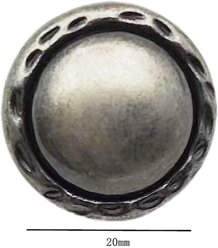 30PC Metal Buttons Antique Silver with Metal Shank Round Antique Flower Buttons DIY Sewing Buttons 20mm in Saudi Arabia