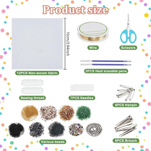 FREEBLOSS 6 Pcs Beaded Embroidery Kit Insect Sew on Patches Kit Beaded Appliques Sequin Patches Beaded Sew on Patches Embroidered Decorative Patch Sew Applique Patches for Brooch Hair Clip in Saudi Arabia