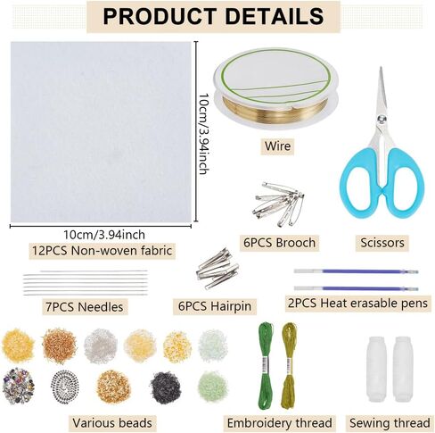 FreeBloss 6 PCS Temproidery Kit Keuct Sew on Patches Kit headed headed sequin patches headed headed on patches patches patch sevinative shice seut patches for brooch hair clip in Kuwait