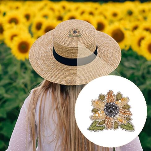 FreeBloss 6 PCS Temproidery Kit Keuct Sew on Patches Kit headed headed sequin patches headed headed on patches patches patch sevinative shice seut patches for brooch hair clip in Kuwait