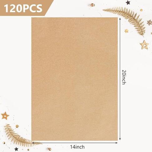 Koogel 120 Sheets Kraft Tissue Paper Bulk, Tissue Paper Gift Wrapping 14 x 20 Inch Brown Rustic Art Paper for DIY Project Birthday Holiday Crafts Decor Acid Free in Saudi Arabia