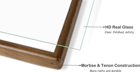 Square 6x6 Picture Frame Horizontal Vertical Display Photos 4x4 with Mat or 6x6 without Mat Made of Solid Natural Walnut Wood with Real Glass Table Desktop Standing Wall Mounting Gallery Frames in Kuwait