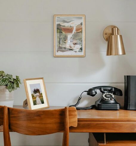 Square 6x6 Picture Frame Horizontal Vertical Display Photos 4x4 with Mat or 6x6 without Mat Made of Solid Natural Walnut Wood with Real Glass Table Desktop Standing Wall Mounting Gallery Frames in Saudi Arabia