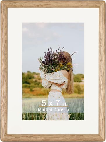 Square 6x6 Picture Frame Horizontal Vertical Display Photos 4x4 with Mat or 6x6 without Mat Made of Solid Natural Walnut Wood with Real Glass Table Desktop Standing Wall Mounting Gallery Frames in Saudi Arabia