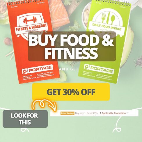 Portage Fitness & Workout Notebook - Fitness Journal, Workout Log, Exercise & Weight Training Notebook Planner, Fitness Tracker Log for Bodybuilding – 4 x 8 Inches, 140 Pages, 70 Sheets (Pack of 3) in Saudi Arabia