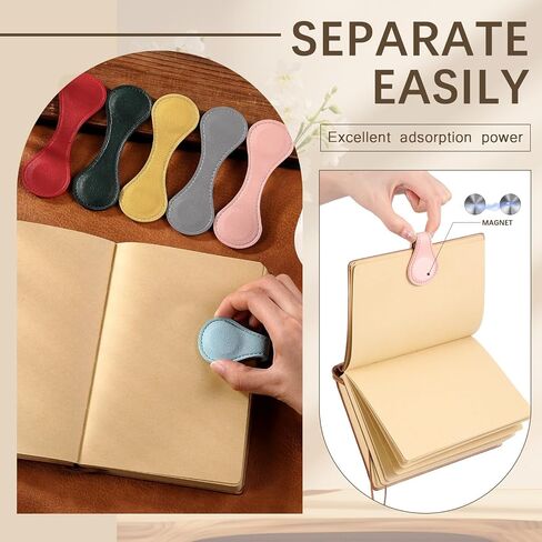 6 Pcs Leather Magnetic Bookmarks 4.5"x1.5"Graduation Bookmarks Teacher Appreciation Gifts Retro Magnetic Markers Book Reading Gift for Booklovers Readers Writers Poets(Multicolor) in Saudi Arabia