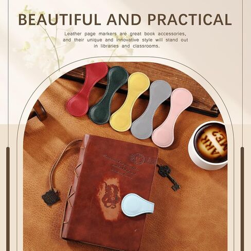 6 Pcs Leather Magnetic Bookmarks 4.5"x1.5"Graduation Bookmarks Teacher Appreciation Gifts Retro Magnetic Markers Book Reading Gift for Booklovers Readers Writers Poets(Multicolor) in Saudi Arabia