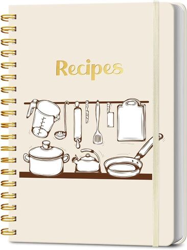 LuBudingJoy Blank Recipe Book to Write in Your Own Recipes. Sprial Hardcover Blank Cookbook, Recipe Journal Hold 150 Recipes(Black Green) in Saudi Arabia