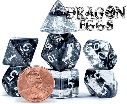 Gate Keeper Games & Dice: Mighty Tiny Dice: Lightning Lightning - 7 PC - RPG DICE SET DROMAL CONGEN in Kuwait