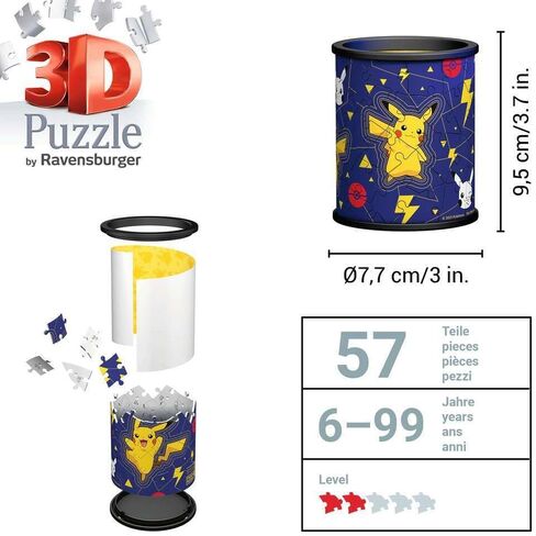 Ravensburger Pokemon Gifts - 3D Jigsaw Puzzle for Kids Age 6 Years Up - 54 Pieces - Pencil Pot - No Glue Required in Saudi Arabia