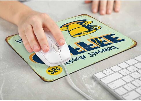 Pehede Mouse pad with Anti-Slip Rubber Base, Easy Gliding,Computer Mouse Mat for Computers, Laptop, Gaming, Office & Home, 7.9 * 9.5 in,Vintage Car with Surfboard and Tropical Tree Beach in Saudi Arabia