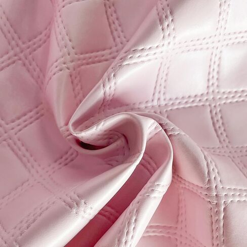 ONEART | Solid Plaid Embossed Faux Leather Fabric, 16"×54" Soft Durable Synthetic Pleather for Wallets Handbag Sewing Projects-Pink in Kuwait