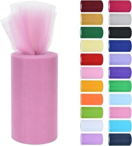 Baby Blue Tulle Fabric Rolls 6 Inch by 50 Yards (150 feet) Fabric Spool Tulle Ribbon for DIY Tutu Bow Baby Shower Birthday Party Wedding Decorations Christmas Craft Party Supplies in Saudi Arabia