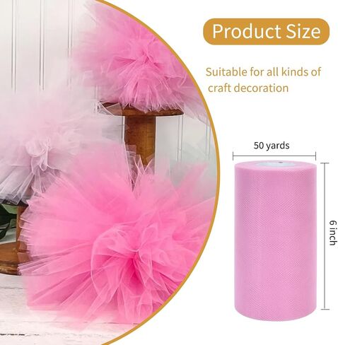 Baby Blue Tulle Fabric Rolls 6 Inch by 50 Yards (150 feet) Fabric Spool Tulle Ribbon for DIY Tutu Bow Baby Shower Birthday Party Wedding Decorations Christmas Craft Party Supplies in Saudi Arabia