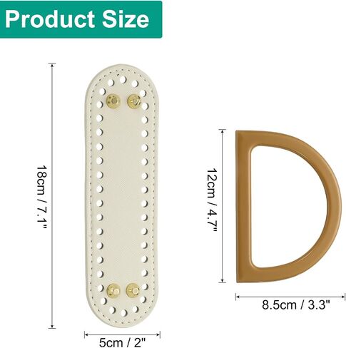 uxcell 2pcs Bag Bases for Crochet, 7.1" x 2" Oval Bag Bottom Shaper with D-Shaped Handles, Crochet Base Purse Bottom for DIY Shoulder Bag Handbag Making Supplies Black in Saudi Arabia