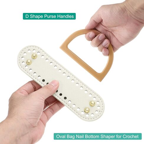 uxcell 2pcs Bag Bases for Crochet, 7.1" x 2" Oval Bag Bottom Shaper with D-Shaped Handles, Crochet Base Purse Bottom for DIY Shoulder Bag Handbag Making Supplies Black in Saudi Arabia