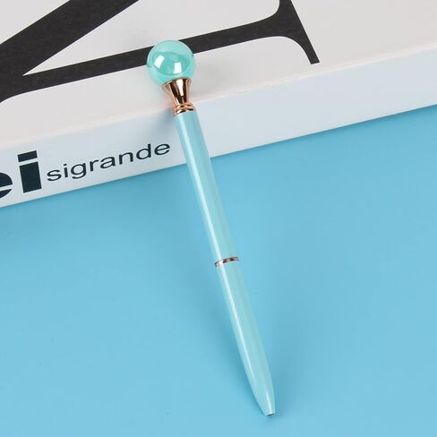 6 Pieces False Pearl Decoration Twist Metal Ballpoint Pen Ball Pen 1.0 MM Black Ink in Saudi Arabia